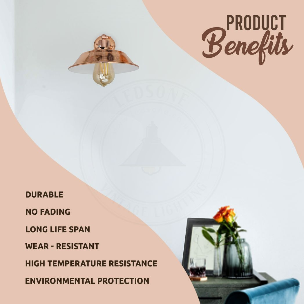 Rose Gold Retro Metal Wall Light