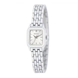Henley Ladies Petite Rectangular Watch – Sunray Dial, White Bracelet