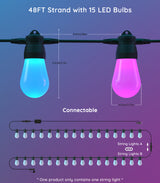 Govee RGBIC Smart Outdoor Lights 15m – Colour Changing, Dimmable, App & Voice Control, Weather Resistant