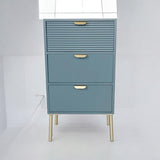 AcaciaHome Wooden 3 Drawer Chest with Solid Pine Top & Metal Handles – Compact Bedroom Storage, Blue