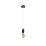 LEDSONE Industrial Grey Pendant Light Fitting with E27 Holder & 95cm Cable – Dimmable Retro Light Kit