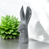 Stone-Effect Hare Head Sculpture – Art Deco-Inspired Weatherproof Resin Rabbit Ornament, 29cm