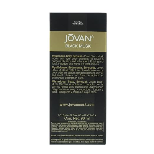 Jovan Black Musk for Women Cologne Spray 96ml – Musky, Floral Fragrance for Women