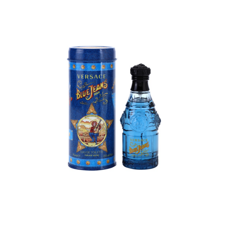 Versace Blue Jeans Eau de Toilette Spray 75ml – Woody, Fresh & Citrus Fragrance for Men
