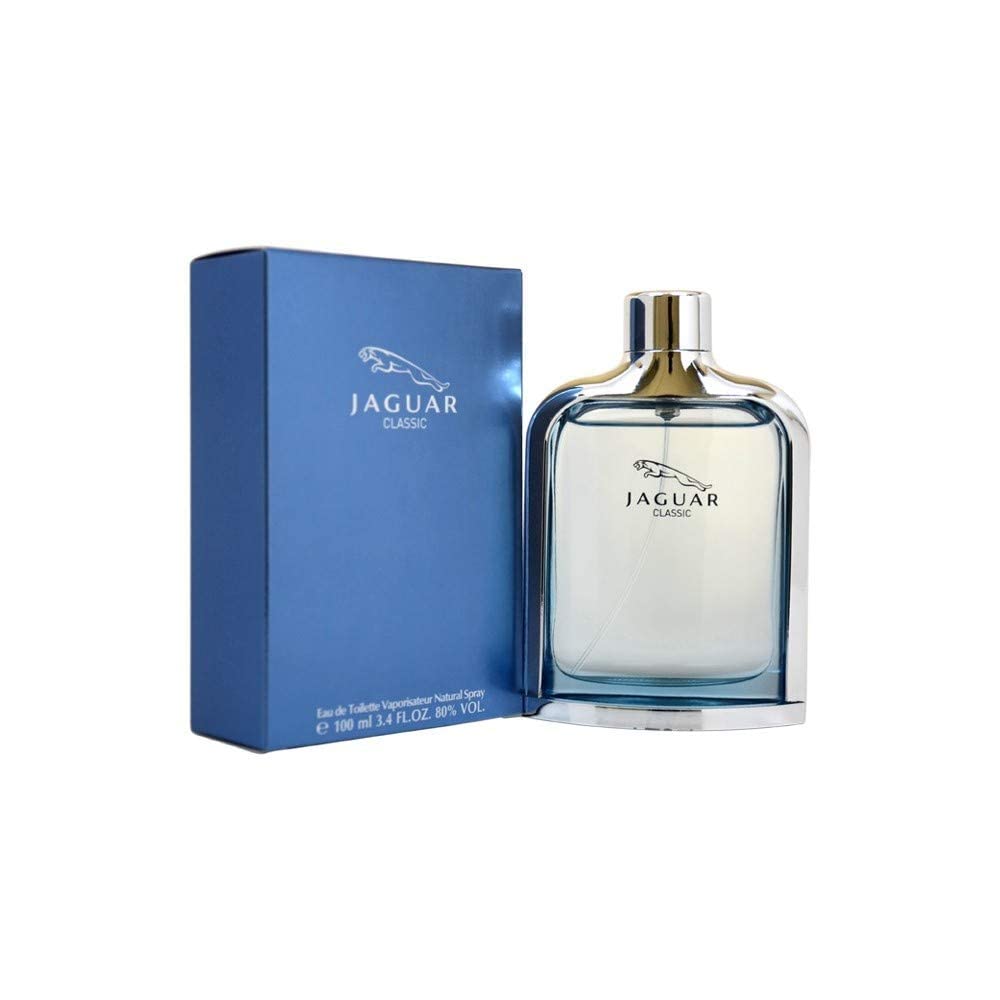 Jaguar Classic Blue Eau de Toilette Spray 100ml – Aromatic Fougere Fragrance for Men with Citrus & Cedarwood