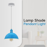 Blue Dome Metal Pendant Shades, 21cm – 2 Pack