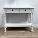 Modern 2 Drawer Rectangular Console Table with Knob Handles – Hallway Side Table, Moonstruck Grey