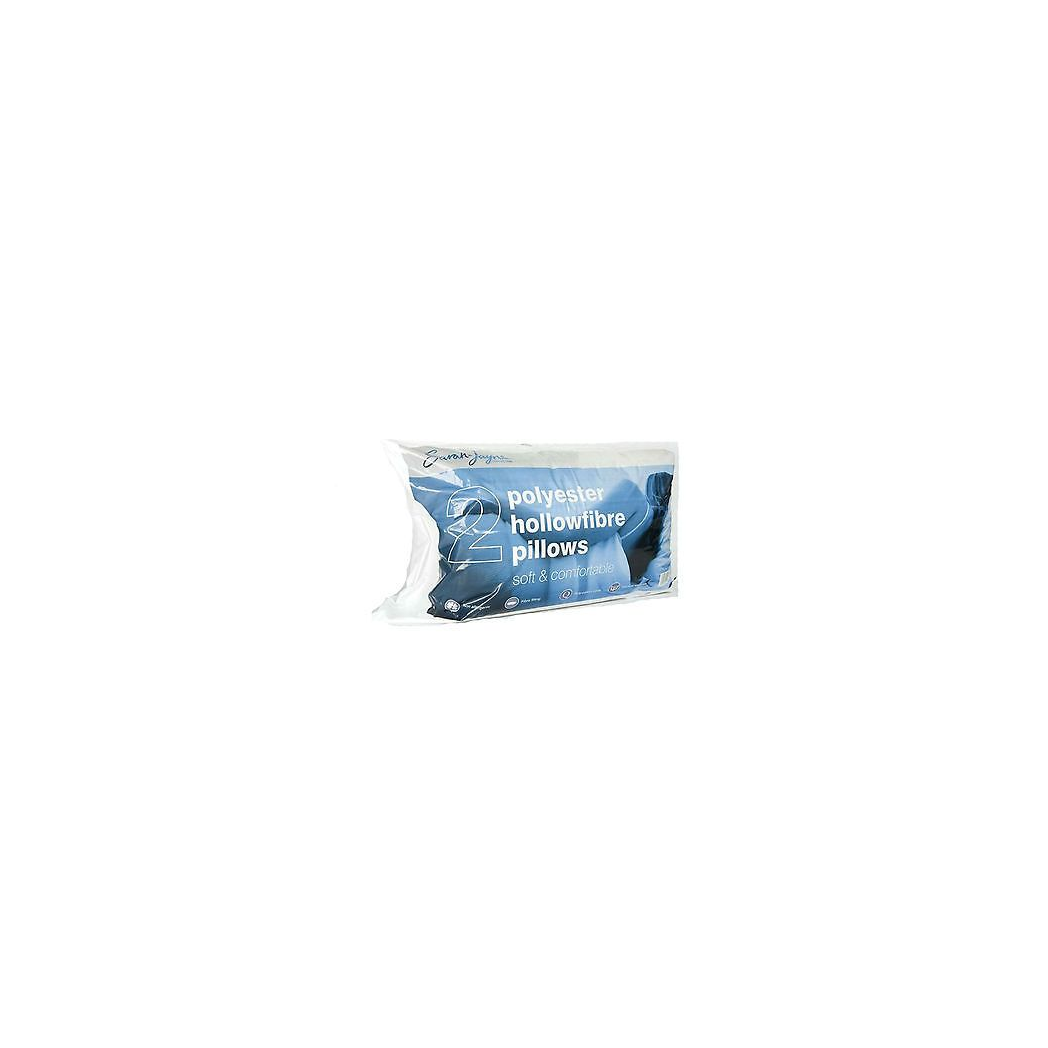Sarah Jayne Polyester 500g Hollow Fibre Pillow Pair – Soft Bedding Set of 2