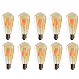 Ledsone 10 Pack ST64 Vintage Edison LED Bulbs, 6W E27 – Dimmable Amber Glass, Warm White 2700K