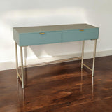 Modern 120cm Wooden 2-Drawer Side Table with Spacious Tabletop – Living Room & Hallway Storage, Green