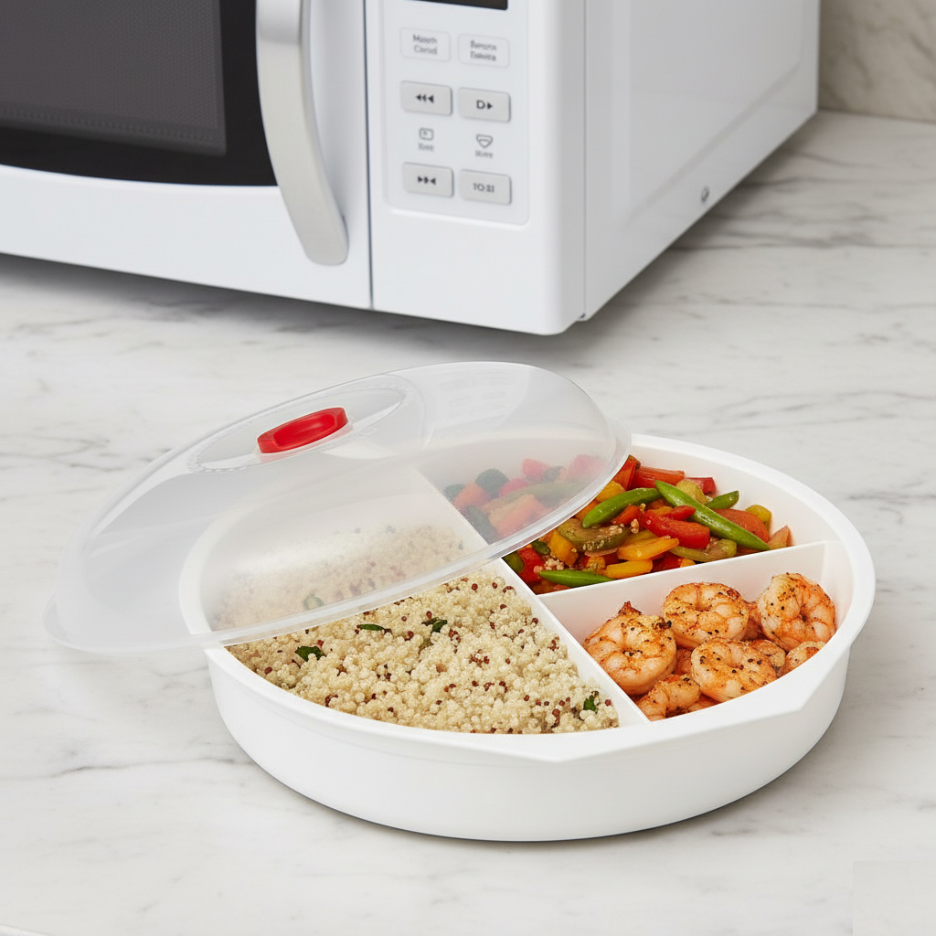 Avilo Sectioned Microwaveable Casserole Dish – Keeps Food Groups Separate