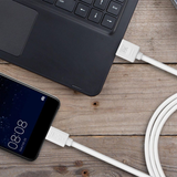 FX Powabud USB Data Cable for Micro USB Devices – Fast Sync & Charge, White