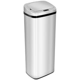 HOMCOM 50L Motion Sensor Kitchen Bin with Touch-Free Lid – Lightweight ABS Waste Bin, Silver & Black
