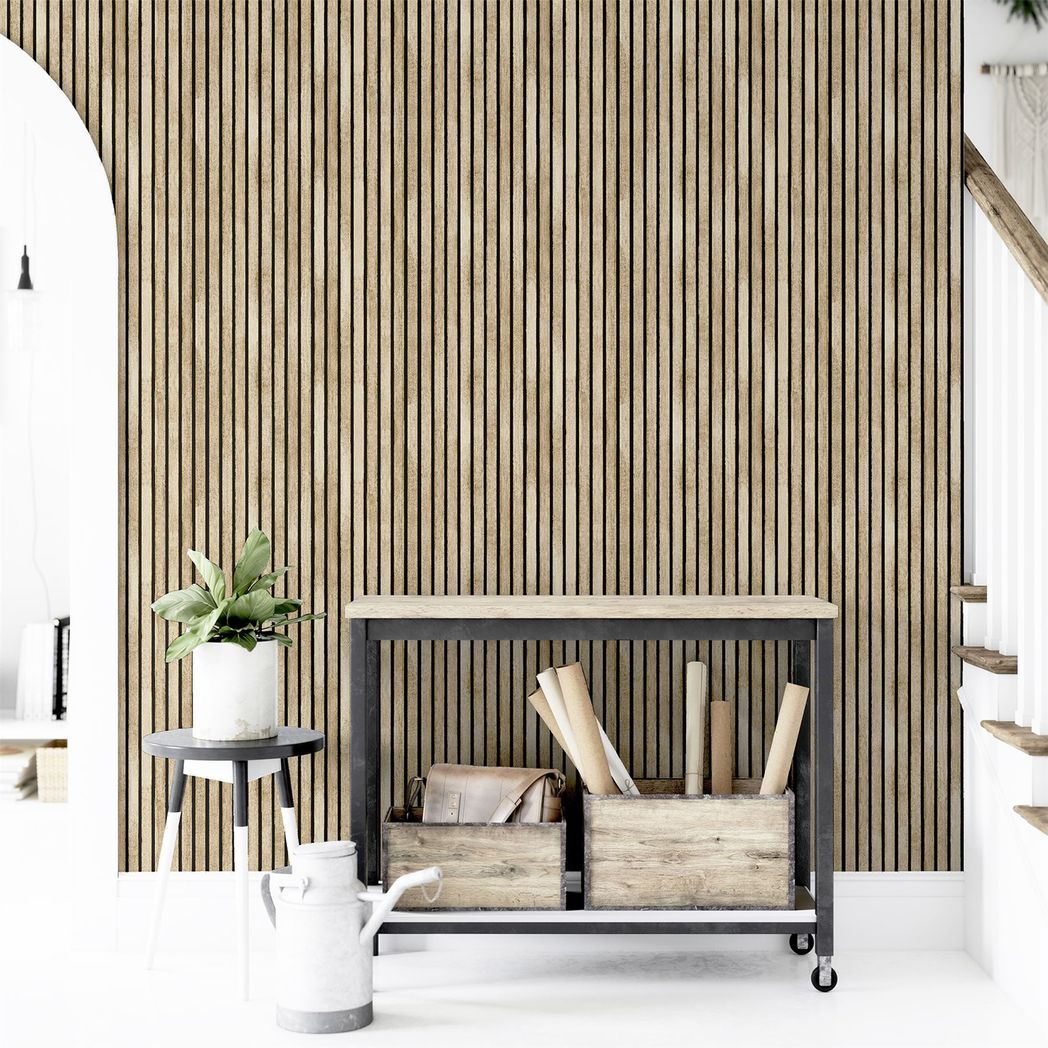 Arthouse Wood Slats Photographic Wallpaper – Realistic Natural Wood Effect Paste the Paper Feature Wall