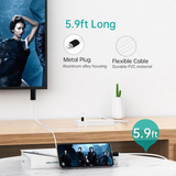 Aquarius Full HD HDMI Cable for 8-Pin Phone and Pad – 1080p Plug and Play TV Adapter, Black