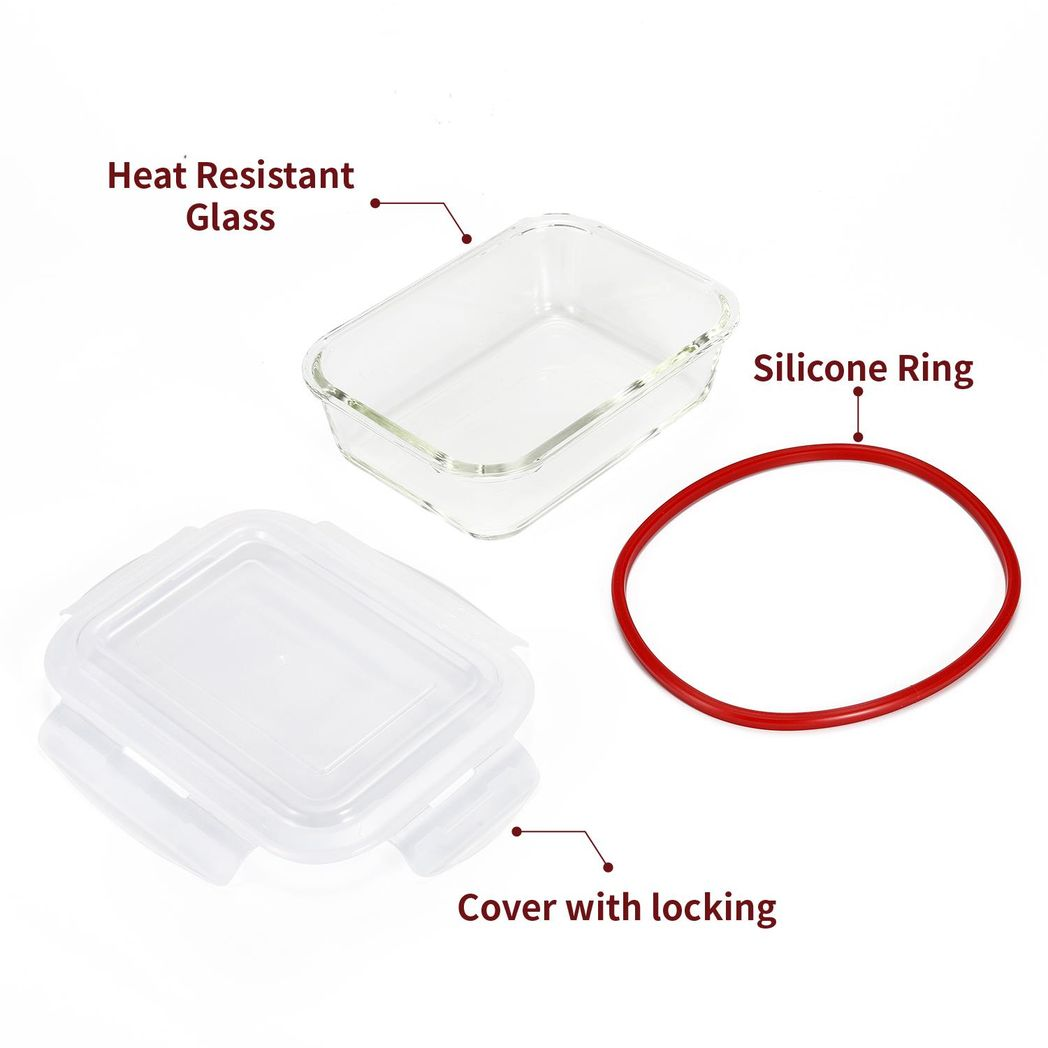 VINSANI 10-Pack Glass Food Storage Containers with Airtight BPA-Free Lids – Oven, Microwave & Freezer Safe