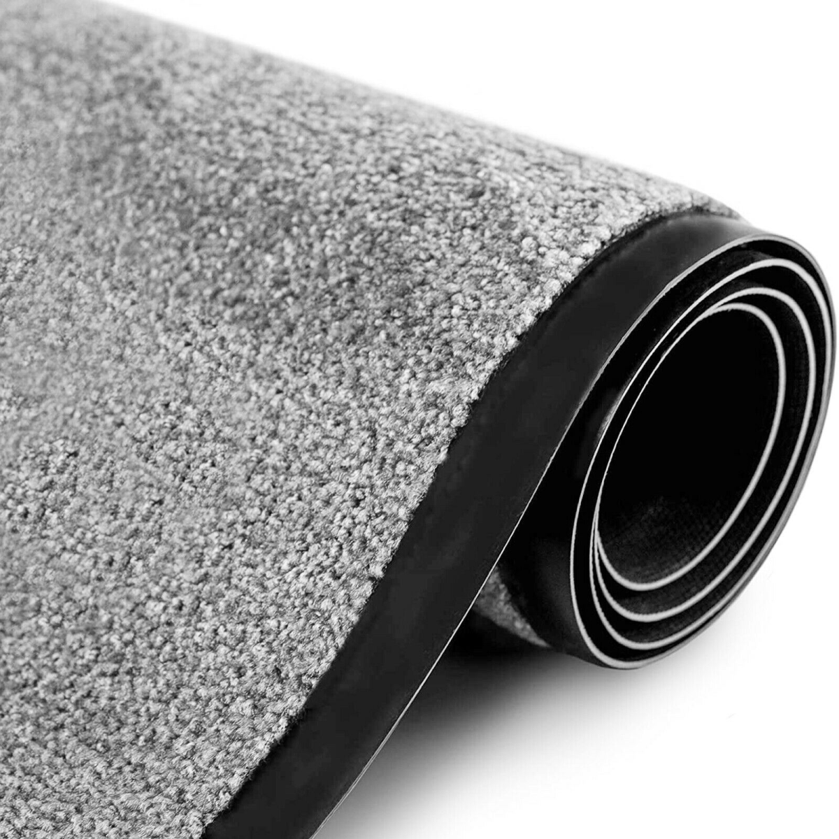 Arran Heavy-Duty Rubber Barrier Mat, 60 x 80 cm – Durable Door Entrance, Kitchen & Office Mat, Grey