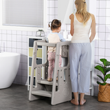 Adjustable Height Kitchen Step Stool with Non-Slip Surface – Compact 3-Height Home Helper