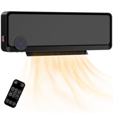 HOMCOM 1000W/2000W Wall Downflow Heater with 12-Hour Timer & Remote – 10-49°C, 30° Oscillation, Black