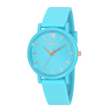 Henley Ladies Coloured Case Silicone Sports Watch, Blue