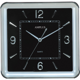 Amplus Quiet Sweep Wall Clock with Night Sensor and Glow-in-the-Dark Display – Silent Home Clock, Black Face