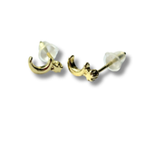 Aye Do Gifts Starry Moon and Star Stud Earrings, Gold Plated with 925 Sterling Silver Pin – Eid Mubarak Gift