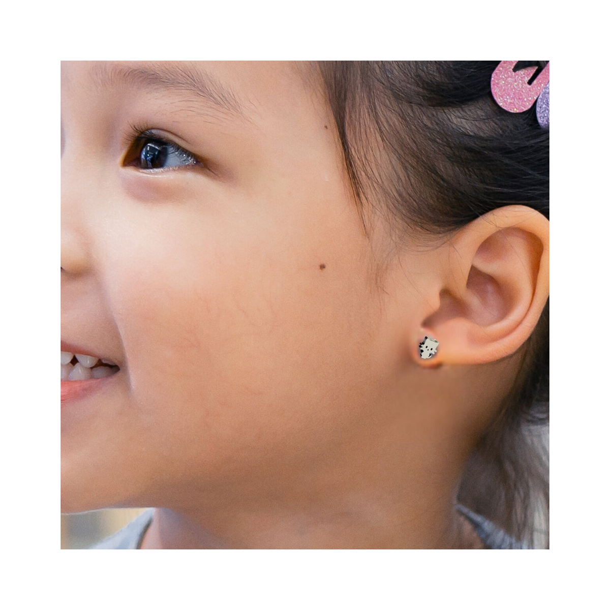 Cat Stud Earrings in 304 Stainless Steel – Hypoallergenic Cat Lover Gift with Black Gift Box