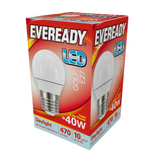 Eveready 4.9W E27 LED Golf Bulbs, 470lm 40W Equivalent – Daylight 6,500K, Pack of 5