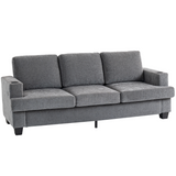 HOMCOM Grey Sofa USB-A and USB-C port detail