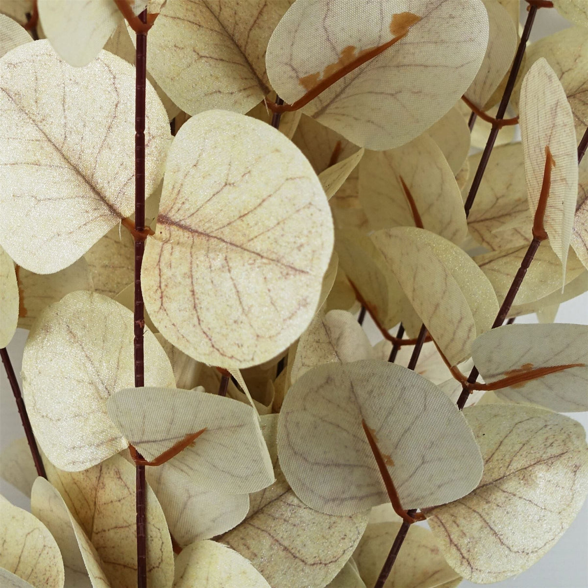 Artificial White Eucalyptus Foliage Stems, Pack of 6 – 80cm Wired Silk Leaf Greenery