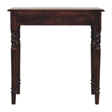 Artisan Furniture Solid Wood California Walnut Writing Desk with 1 Drawer – Vintage French Style, Dark Brown