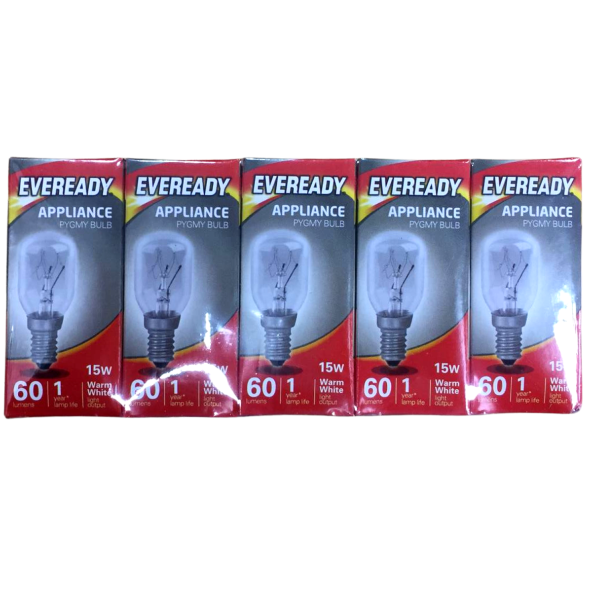 Eveready Pigmy Bulb, 15W SES Small Screw Cap – Clear Warm White Lamp, 60 Lumens