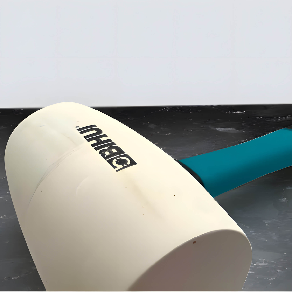 BIHUI 24oz White Rubber Mallet with Soft Grip TPR Handle – Non-Marking Head for Tiling & Flooring
