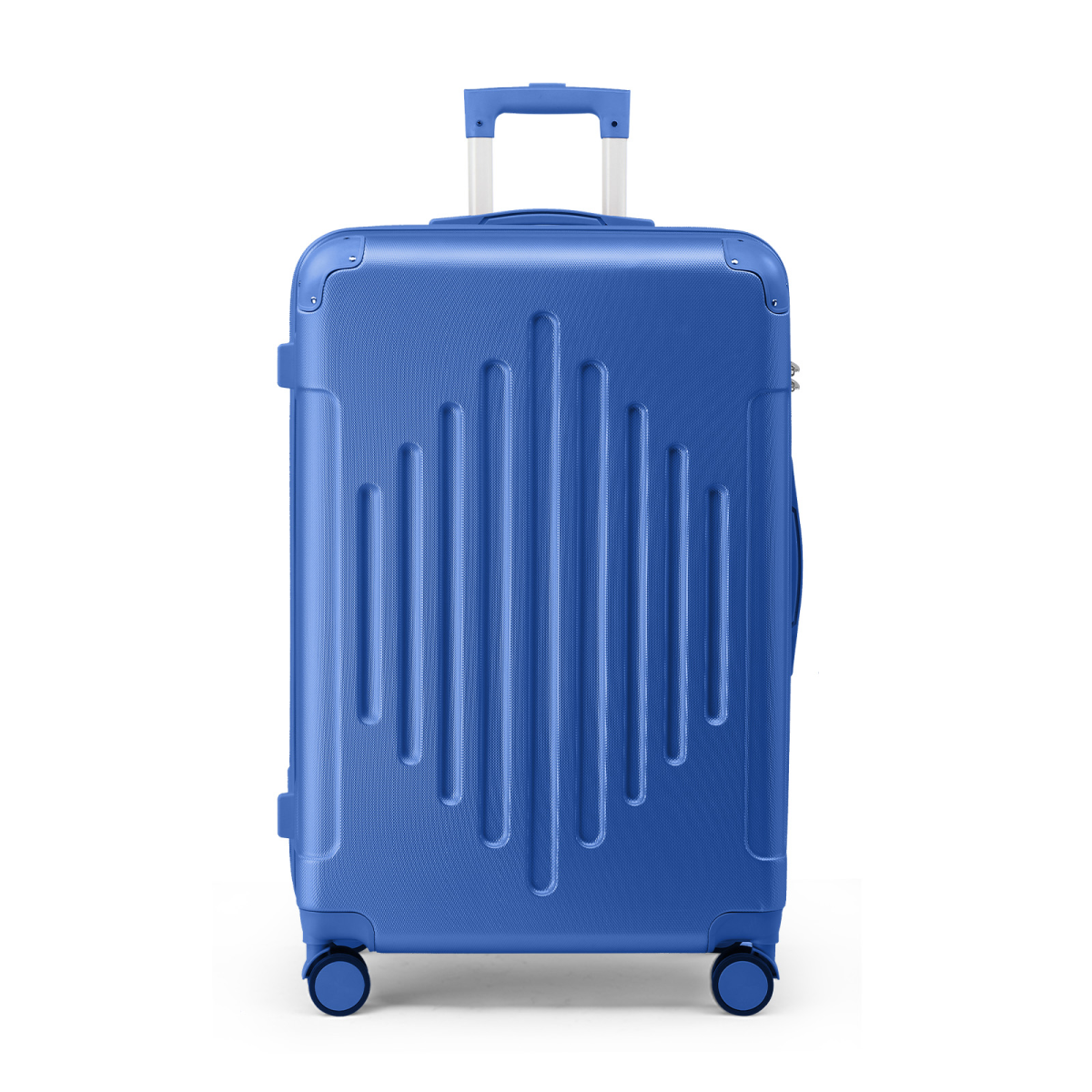 20-Inch ABS Hard Shell Carry-On Suitcase with Diamond Pattern, Combination Lock and Corner Guards – Navy Blue