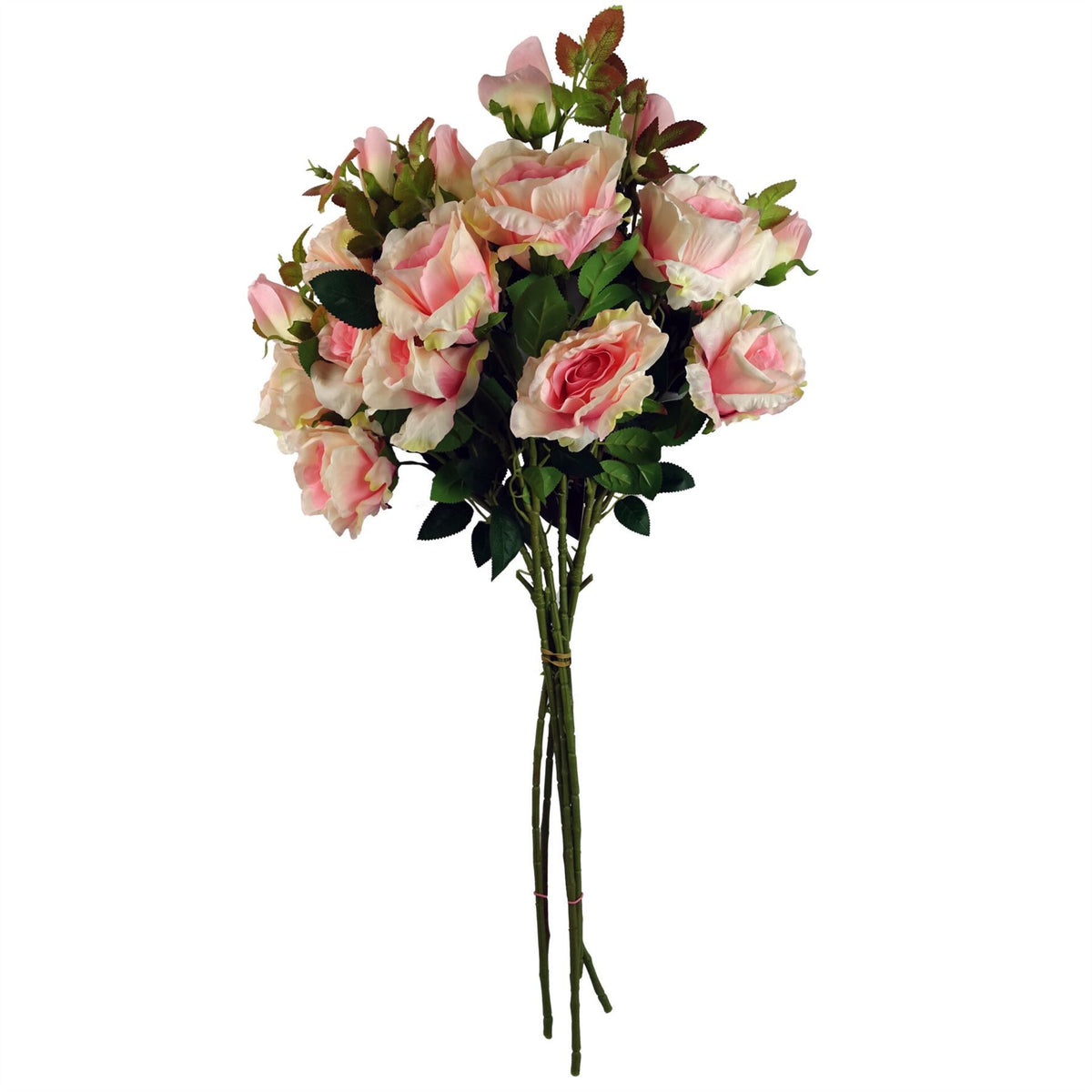 80cm Artificial Pink Rose Stem – 3 flowers