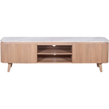 Ashford Natural Marble & Wood Large TV Cabinet, 170cm – Media Storage Unit with Spacious Top