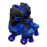 Elektra Adjustable Quad Roller Skate Boot, Medium (UK Size 13–2) – Outdoor Activity Skates, Black & Blue