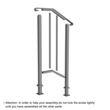 Artisasset Matte Black Outdoor Iron Handrail for 1 Step – Galvanised Iron Garden Step Rail with Install Kit