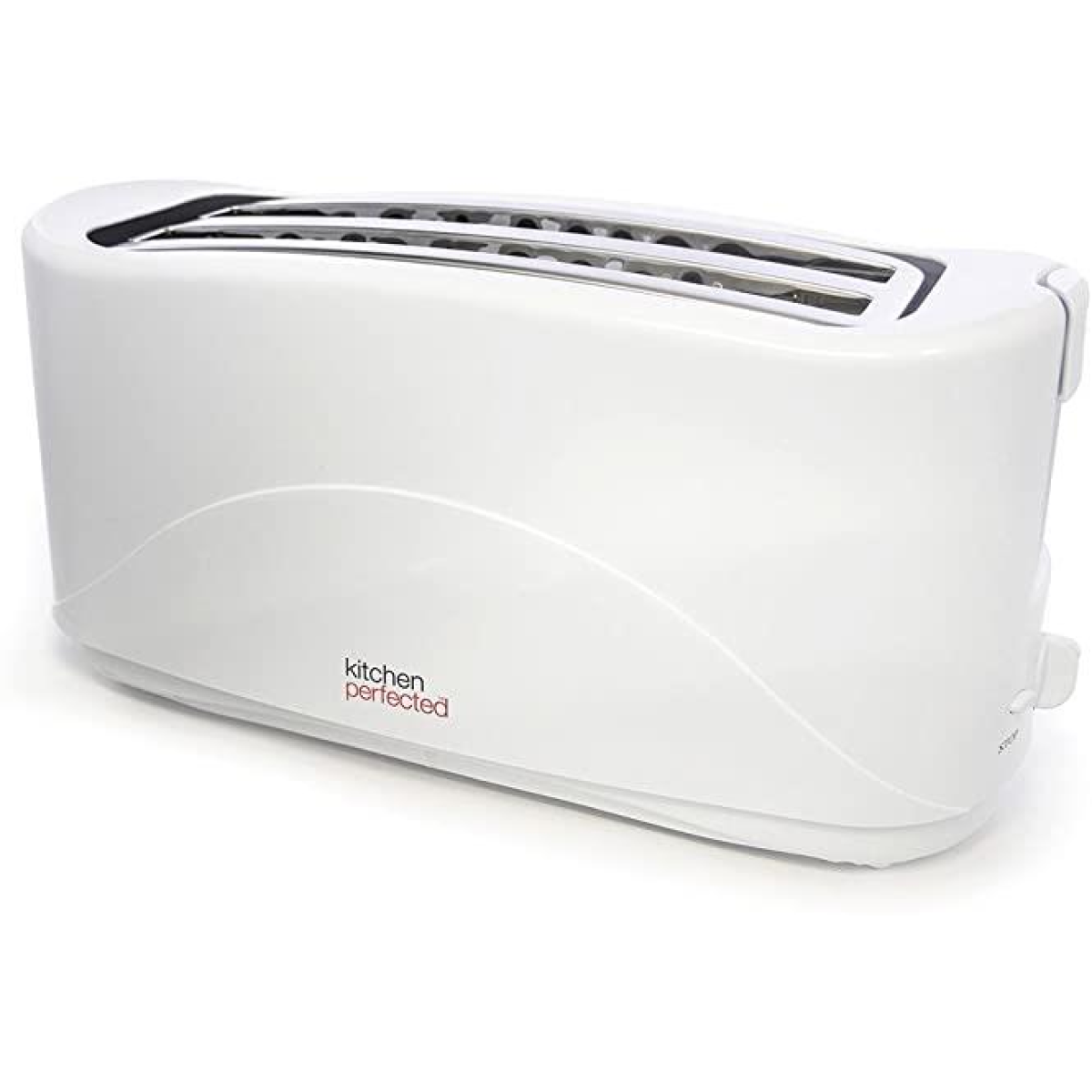 Kitchen Perfected 4 Slice Toaster with 7 Stage Browning & Cool Touch – Mid-Cycle Cancel, White, E2112WH
