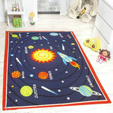 Kids Planet Rug, 100 x 165cm – Soft, Warm Rug for Children's Bedrooms