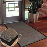 Heavy-Duty Non-Slip Barrier Mat with PVC Edge and Backing, 90 x 120 cm – Dirt Absorbent Door Mat, Brown