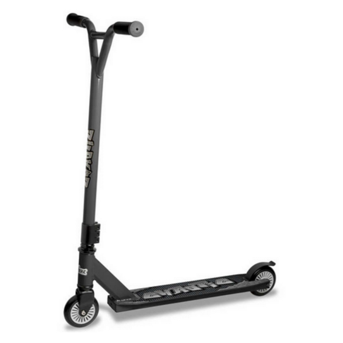 Ozbozz Torq Chaotic Kids Scooter with Y-Shaped Handlebar & Rear Brake – Black & Silver, Ages 5+