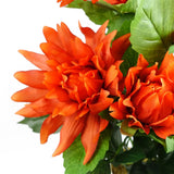 Leaf 55cm Artificial Red Dahlia Pinnata Plant in Weighted Pot – Realistic Home Décor