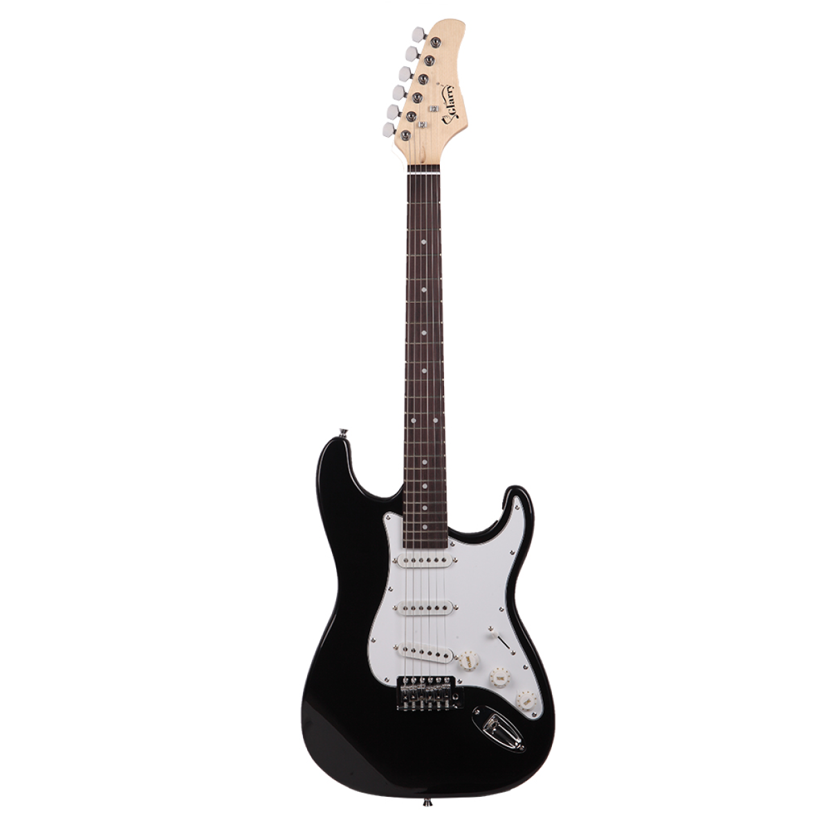 Glarry GST Electric Guitar with Rosewood Fingerboard, Tremolo Bar & Accessories – 22 Frets, Black & White