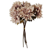 Leaf 55cm Artificial Dahlia Flower Stem with Silk Flowers and Wired Stem – Dusty Pink