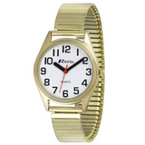 Ravel Ladies Classic Super Bold Easy Read Expander Bracelet Watch – Gilt