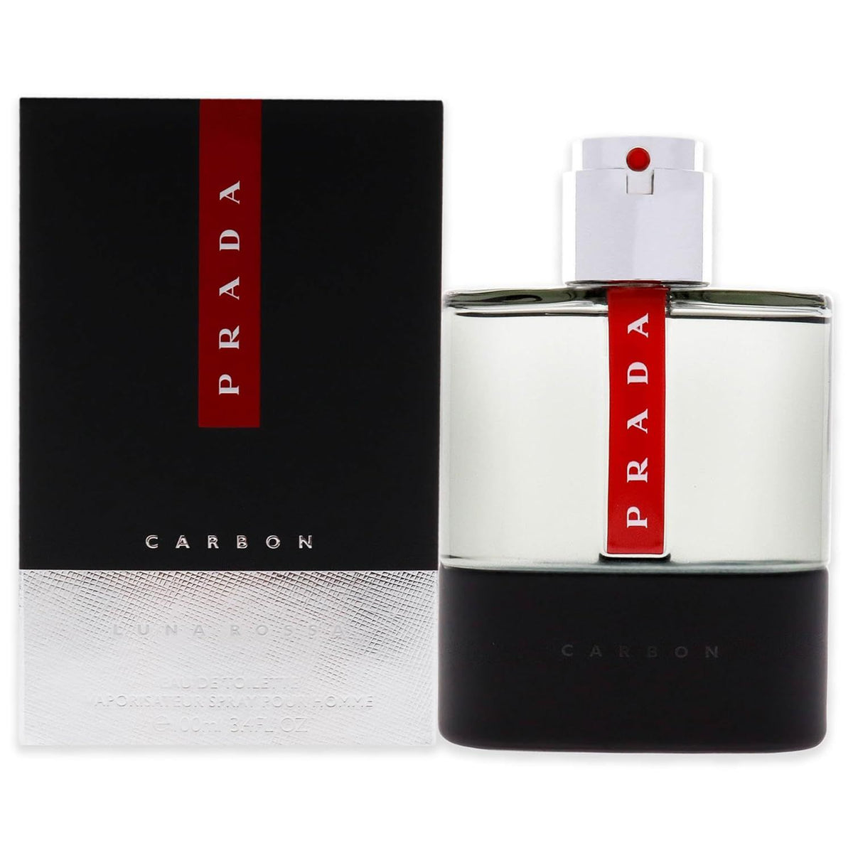 Prada Luna Rossa Carbon Eau de Toilette Spray 100ml – Fresh & Citrus, Aromatic Fragrance for Men