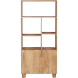 Austin Solid Wood Bookcase with Multiple Shelves – Natural Grain Storage & Display Unit for Any Room