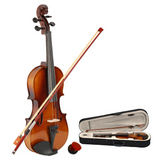 1/2 Size Acoustic Violin Set with Case, Bow & Rosin – Basswood Beginner Violin Outfit for Children, Natural