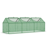 Mini Greenhouse with PE Cover, Steel Frame & Roll-Up Zipped Windows – Grow House for Patio or Balcony, Green